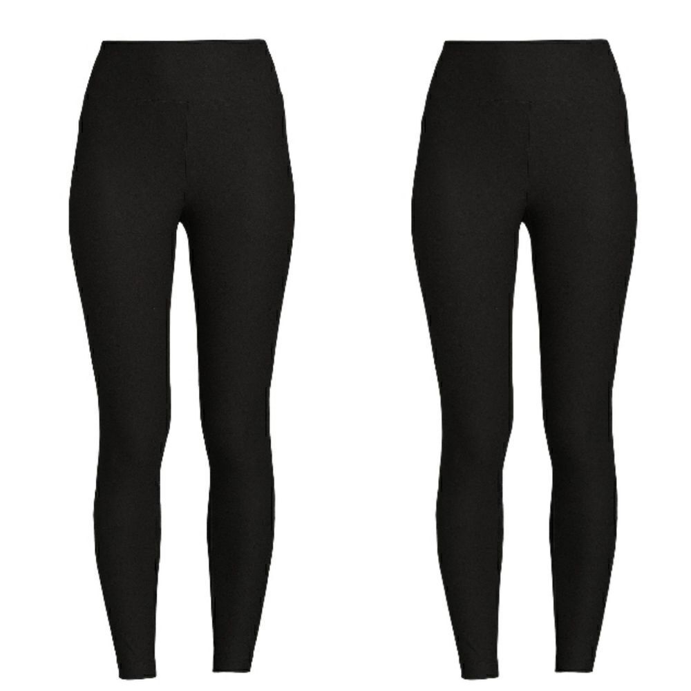 Women's Juniors High-Rise Ankle Sueded Leggings Pants 2-Pack Size S